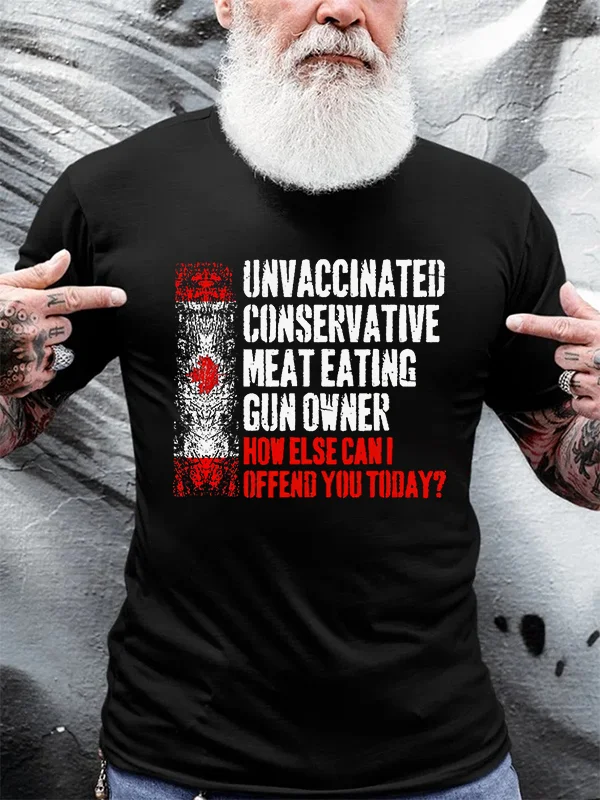 UnVaccinated Conservative Meat Eating Printed Men's T-shirt