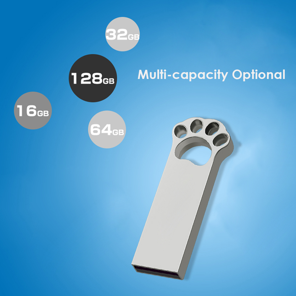 USB 2.0 Pendrive Metal Cat Paw USB Flash Drive with Keychain Hole, 128g, 501 Original
USB 2.0 Pendrive Metal Cat Paw USB Flash Drive with Keychain Hole, 128g, 501 Original