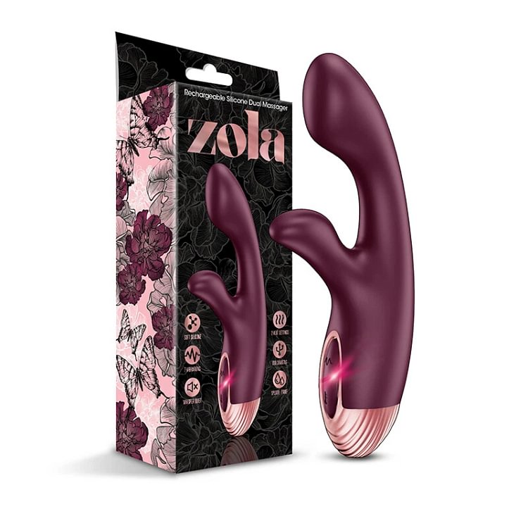 pornhint Pornhint Zola Rechargeable Silicone Warming Dual Massager Rabbit Vibrator 7 Modes Sex Toy Vibrator