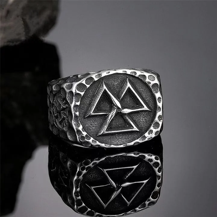 Viking Triangle Knot Stainless Steel Ring