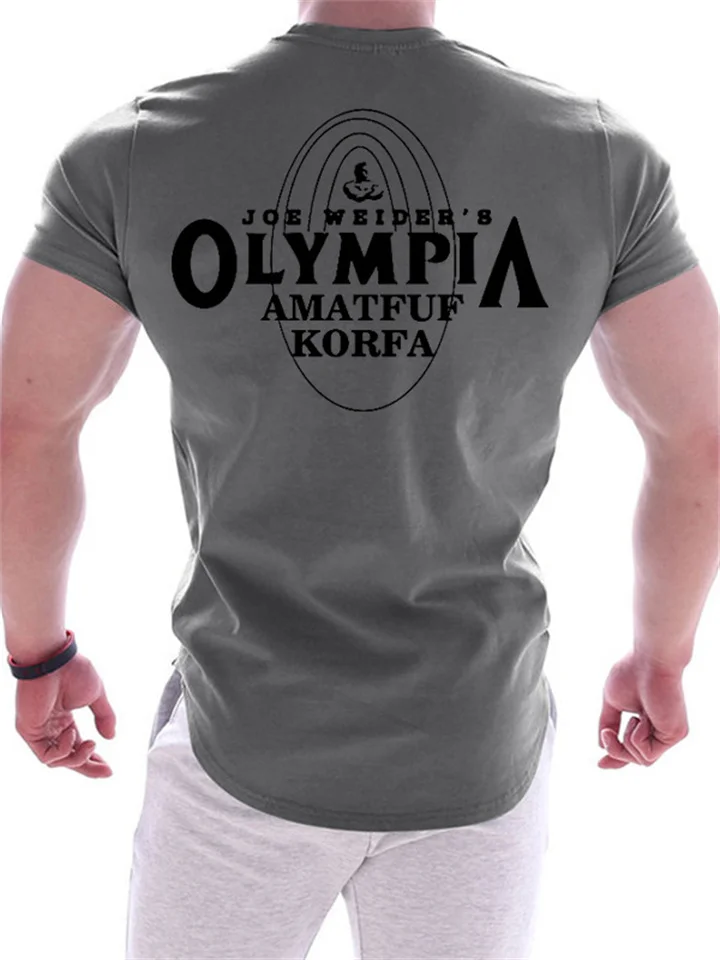 Outdoor Sports Quick-dry Round Neck T-shirt Large Size Large Flowers Printed Men's Short-sleeved Loose Running Fitness T-shirt-JRSEE
