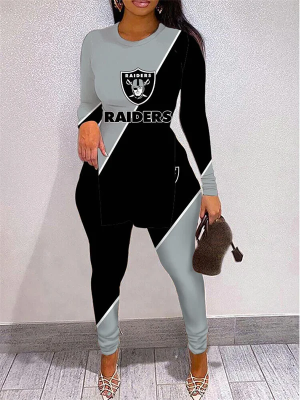 Las Vegas RaidersLimited Edition High Slit Shirts And Leggings Two-Piece Suits