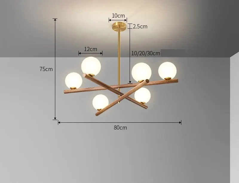 Minimalist Line Ball Chandelier