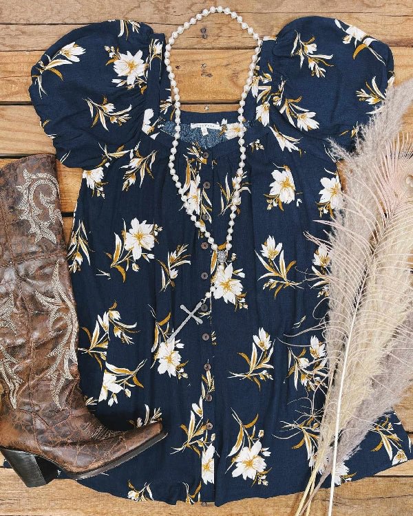 Plus Size Comfortable Loose Short Sleeve Printed Chiffon Top - Chicaggo