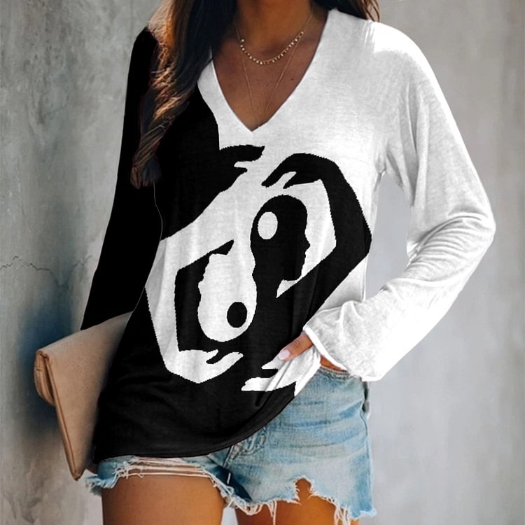 Vefave Casual Colorblock Ballerina T-Shirt
