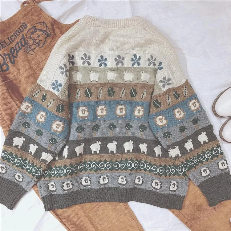 Loose Kawaii Crochet Sweater S12995