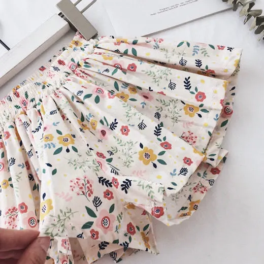 【18M-8Y】Girls' Cute Ditsy Floral Daisy Shorts