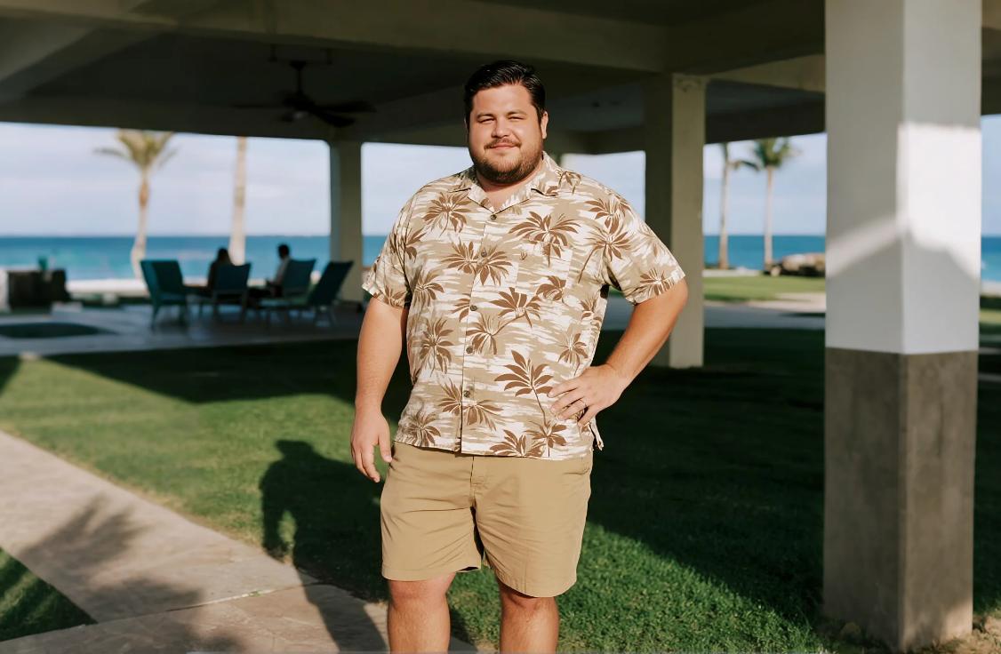 big men's Hawaiian sets