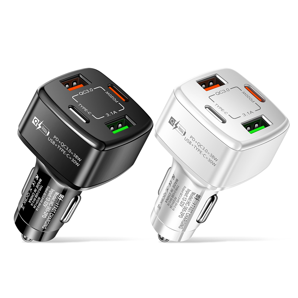 4 Ports Dual USB Type-C PD 38W Car Charger Fast Charging Adapter for Phone, White, 501 Original
4 Ports Dual USB Type-C PD 38W Car Charger Fast Charging Adapter for Phone, White, 501 Original