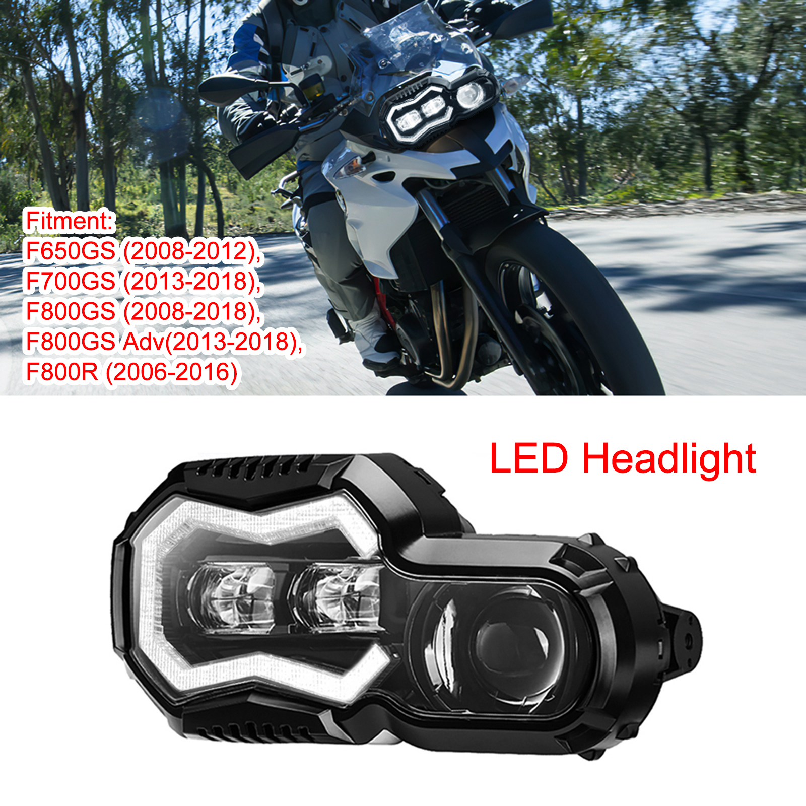 LED Headlight Assembly For BMW F800GS F800R F650GS F700GS F800GS
