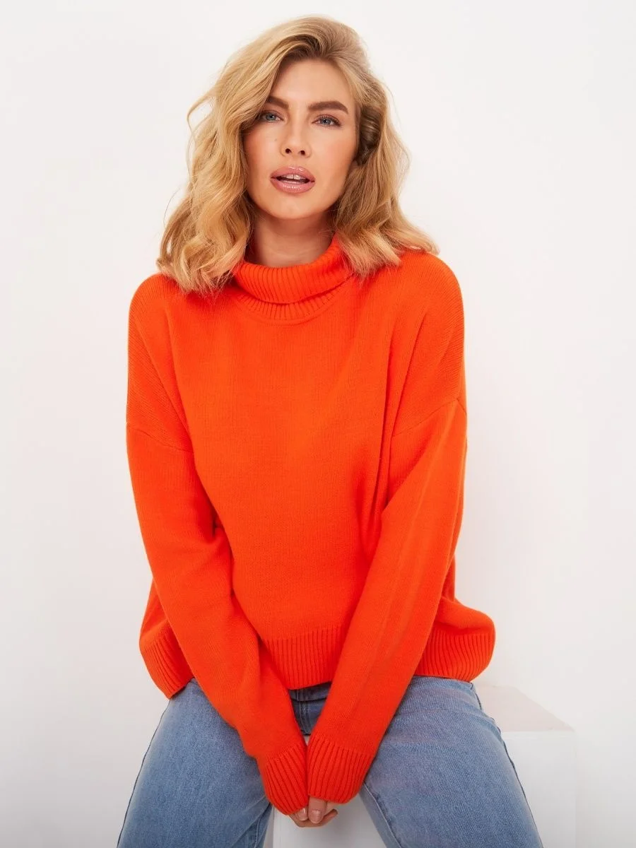 Loose Fitting High Neck Sweater