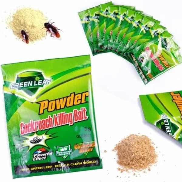 10-50-Pack Green Leaf Powder Cockroach Killer Bait Repellent Trap for Pest Control