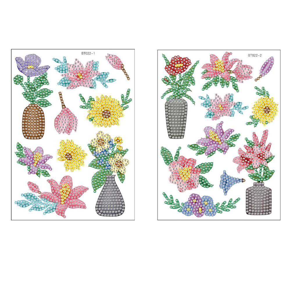 DIY New Diamond Painting Stickers Flowers Series (two small sheets) (BT022)