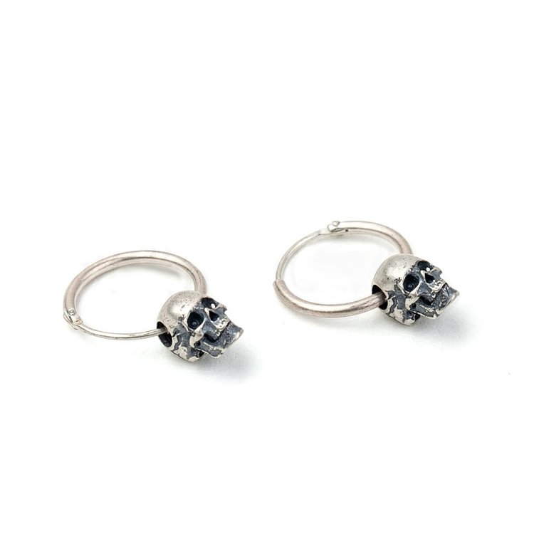 925 Silver Vintage Skull Earrings