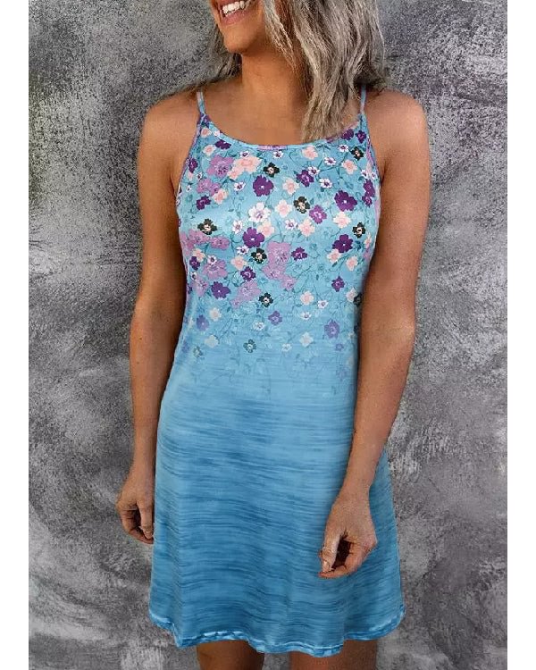 Crew Neck Printed Off-Shoulder Sexy Dress - Chicaggo