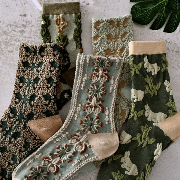 Colorful Flower Design Ladies Socks at Rs 39/pair, Mens Cotton Blend Socks  in New Delhi
