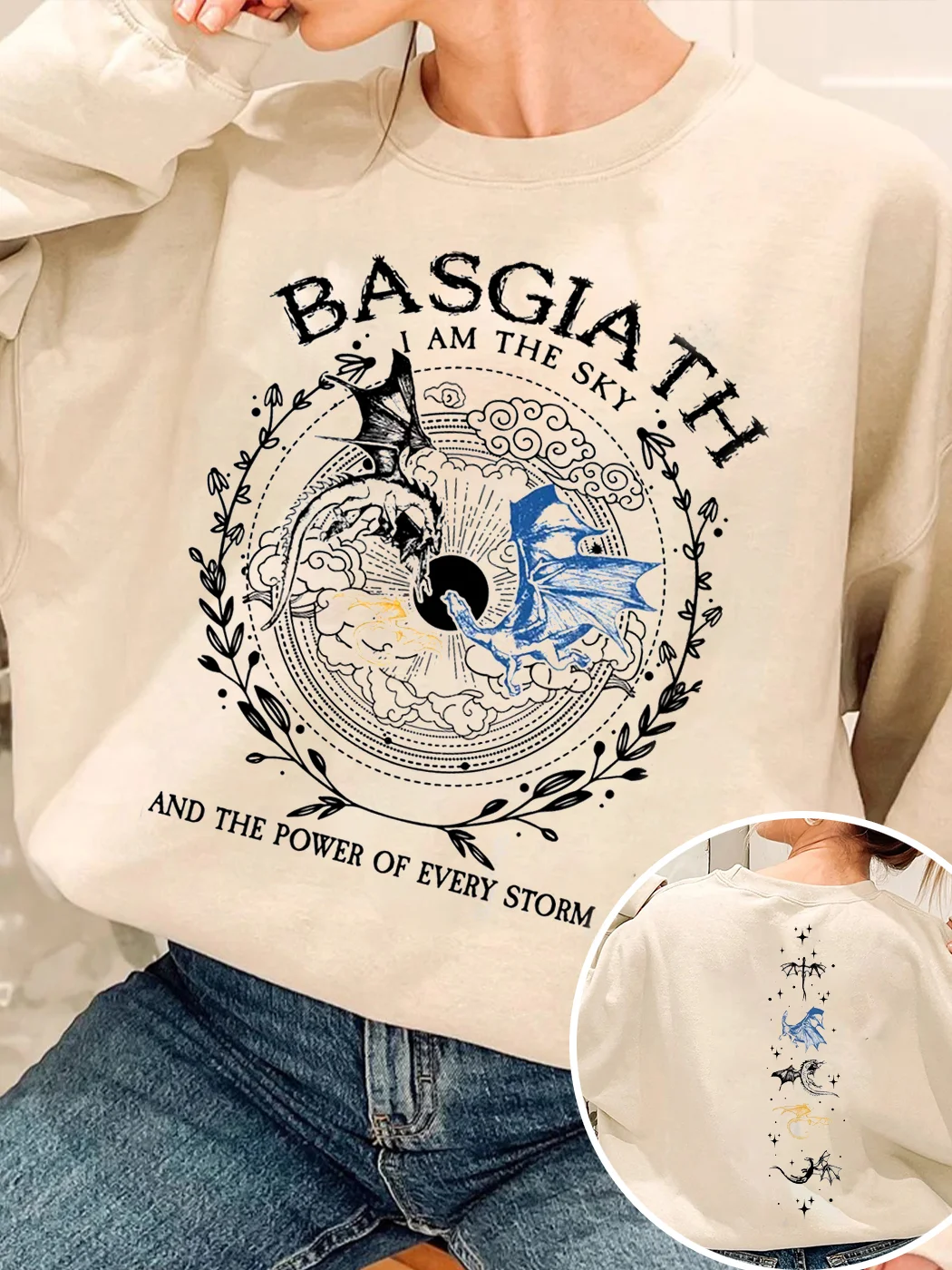 Vintage Basgiath War College 2 Sided Sweatshirt / DarkAcademias /Darkacademias