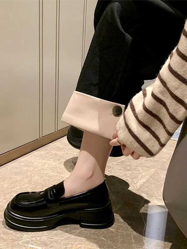 Round-Toe Split-Joint Loafers