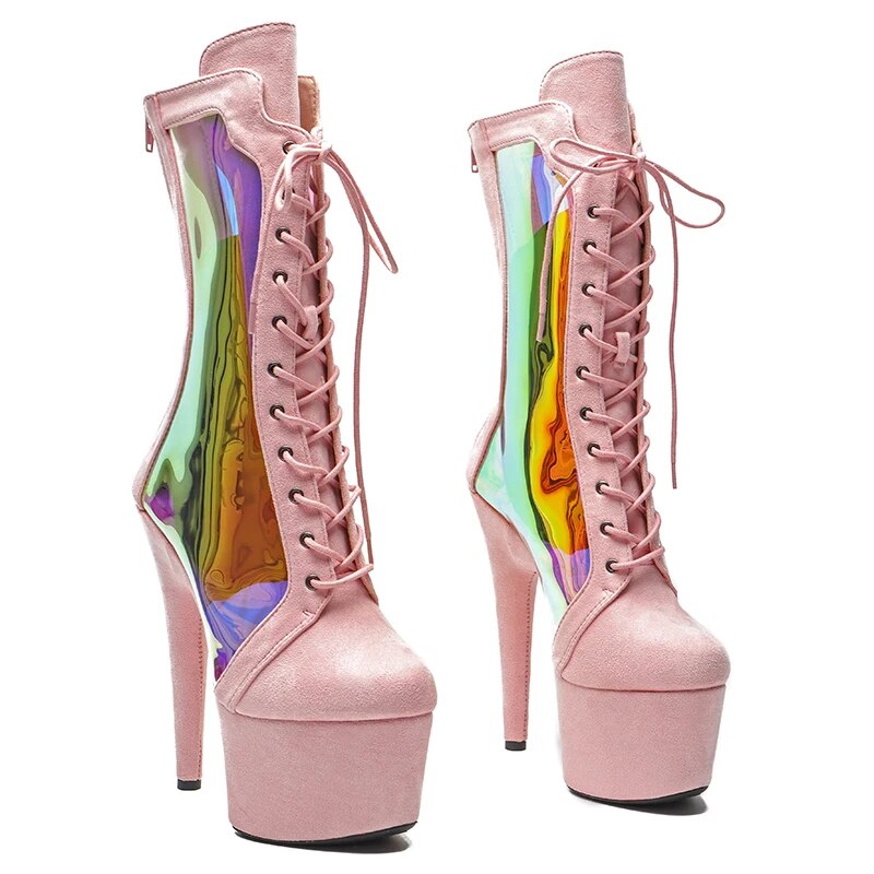 TAAFO 17CM/7inches Pole Dancing Shoes High Heel Platform Pole Dance Boot