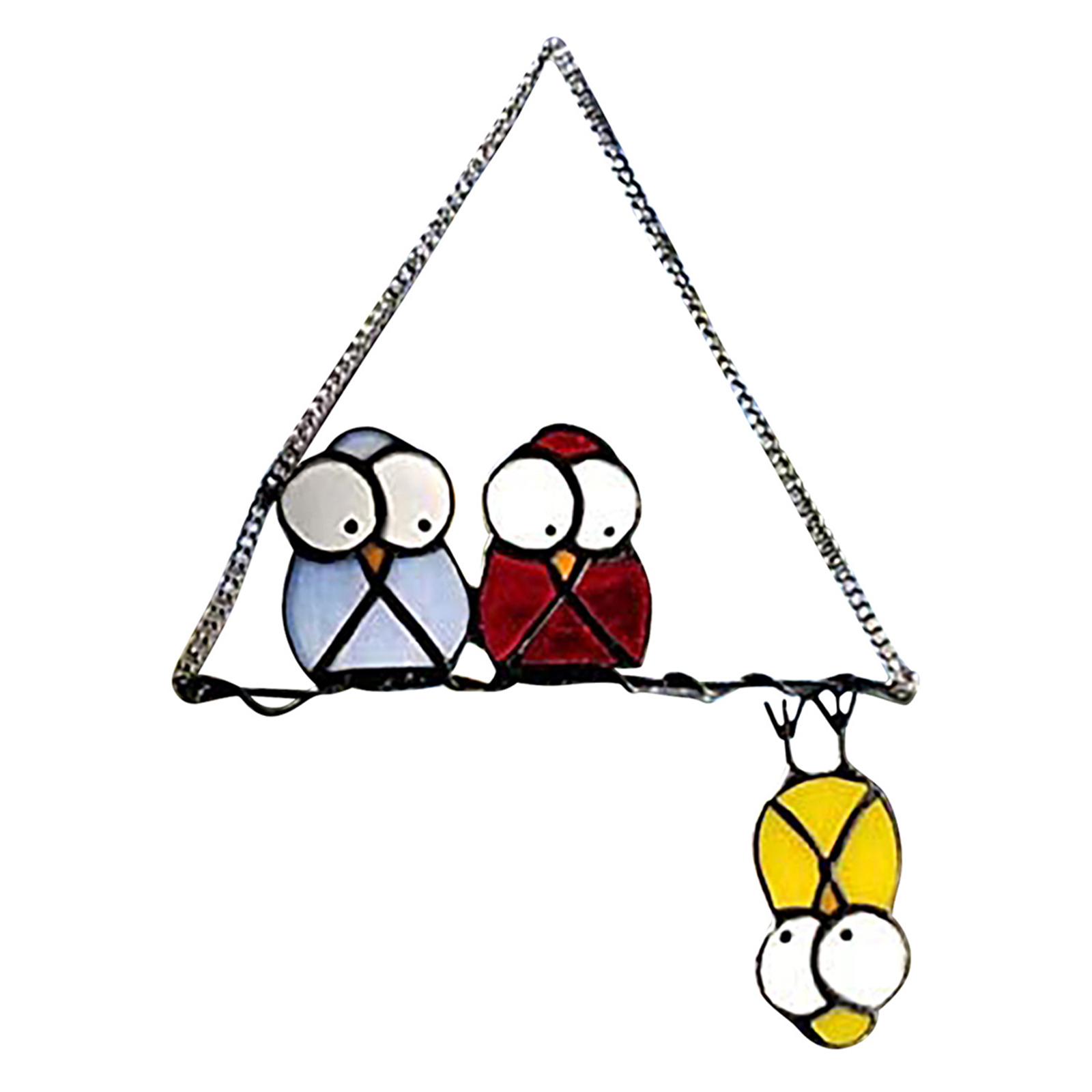 Owl Window Hanging Suncatcher Stained Glass Bird Panel for Wall Garden, B light blue;red and yellow, 501 Original
Owl Window Hanging Suncatcher Stained Glass Bird Panel for Wall Garden, B light blue;red and yellow, 501 Original