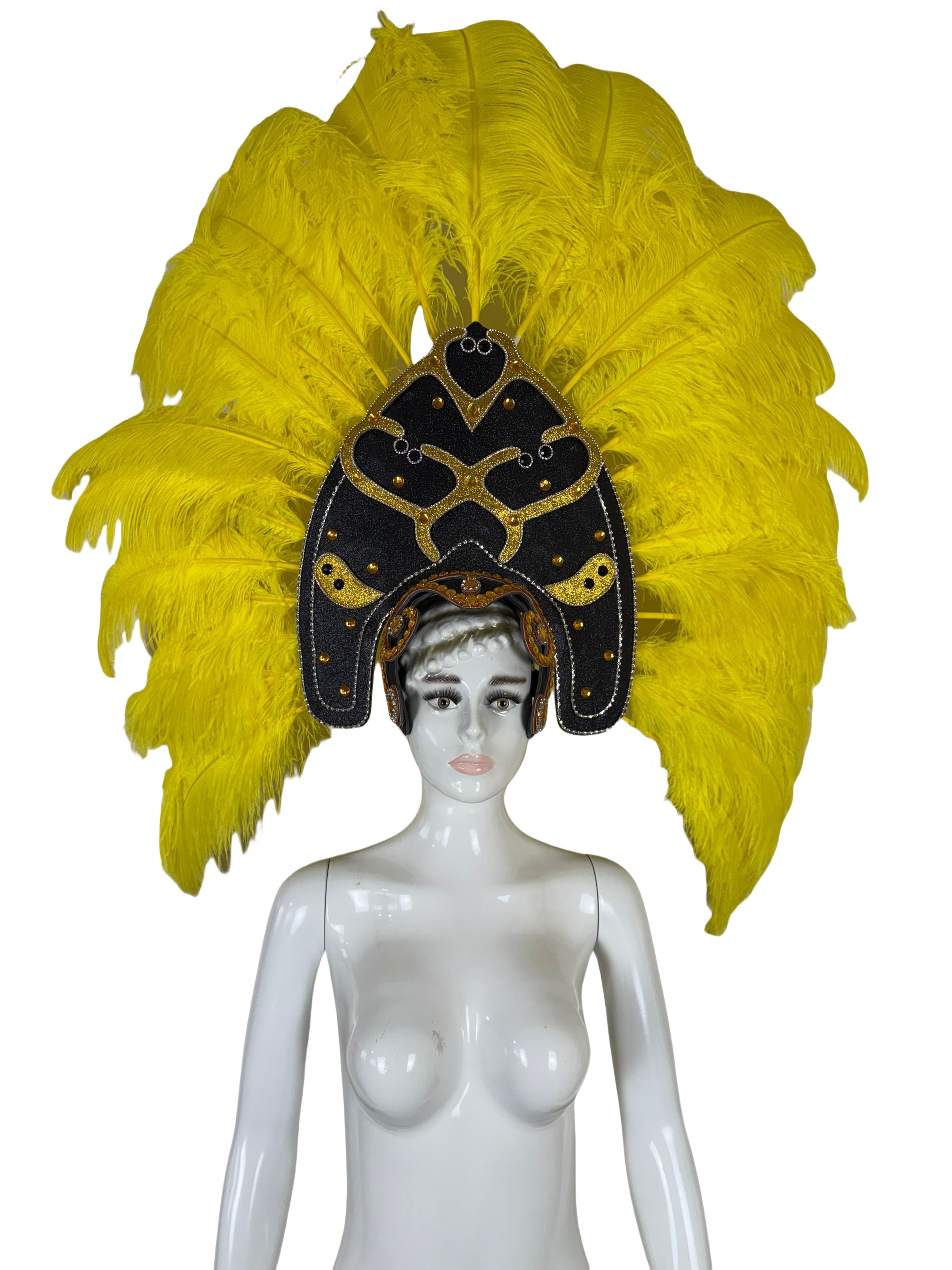 VCSHOES Feather headdress samba costume carnival halloween party bar performance hat makeup dance wings parade