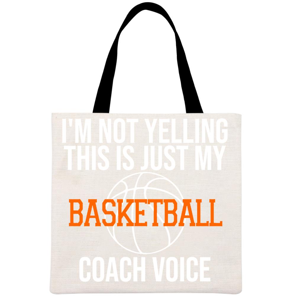 I'm Not Yelling This Is Just My Baseball Coach Voice Printed Linen Bag-Guru-buzz