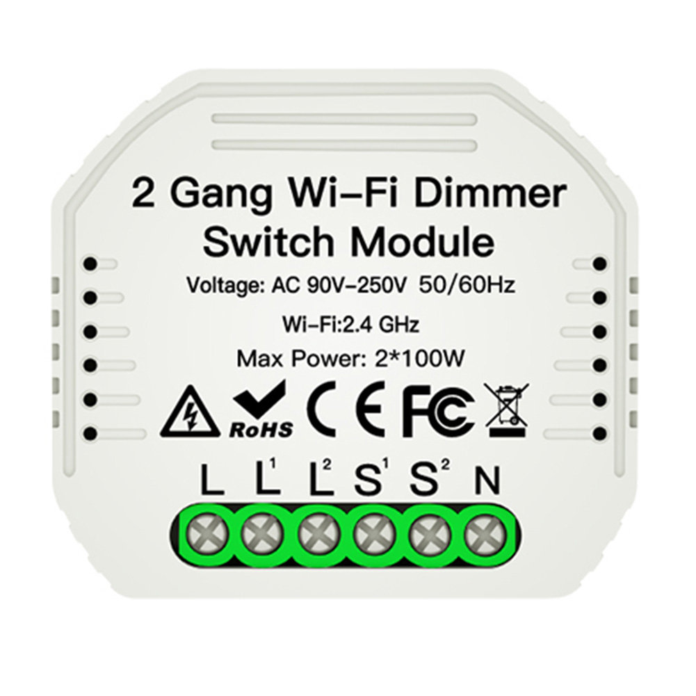 2 Gang DIY WiFi Dimmer Module Smart Life/Tuya APP Remote 2 Way Light Switch, 501 Original
2 Gang DIY WiFi Dimmer Module Smart Life/Tuya APP Remote 2 Way Light Switch, 501 Original