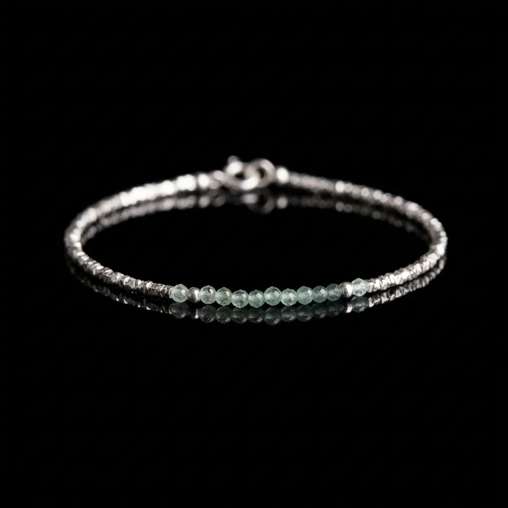 The Azure Mist Bracelet | Crushed Silver & Gradient Blue