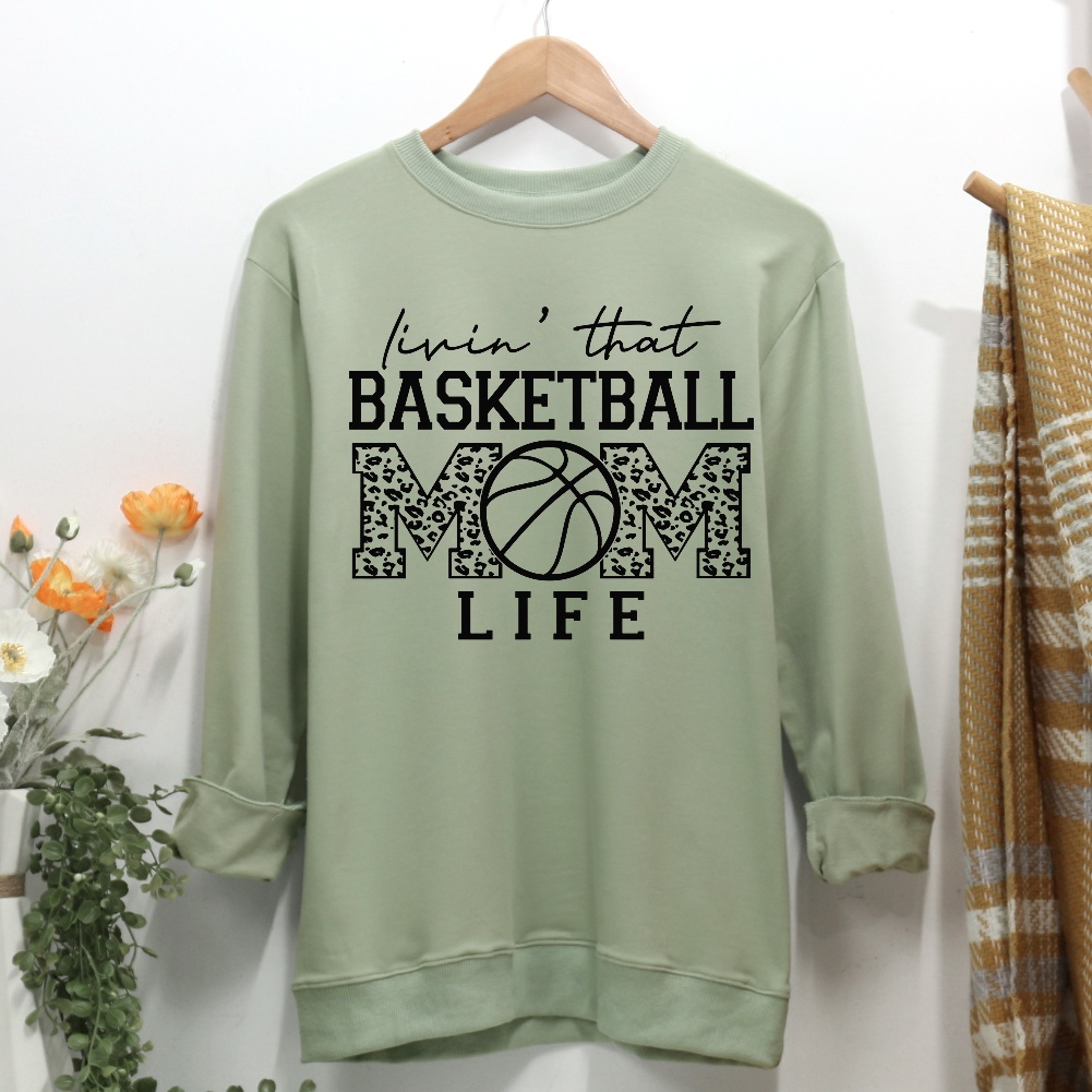 Livin That Basketball Mom Life Women Casual Sweatshirt-Guru-buzz