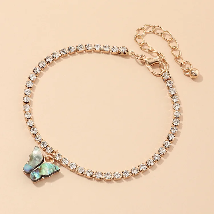 Ornament Trendy Fashion and Fully-Jewelled Bracelet Bracelet Female Versatile Creative Small Butterfly Bracelet Anklet