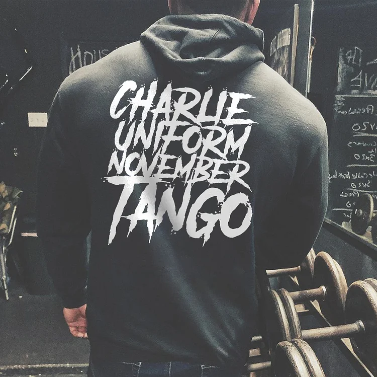 Charlie Uniform November Tango Printed Men's Hoodie