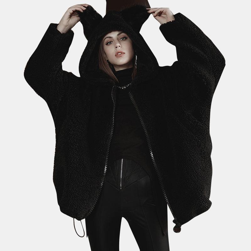 Cat Ear Hooded Sherpa Coat GothBB 2022 free shipping available