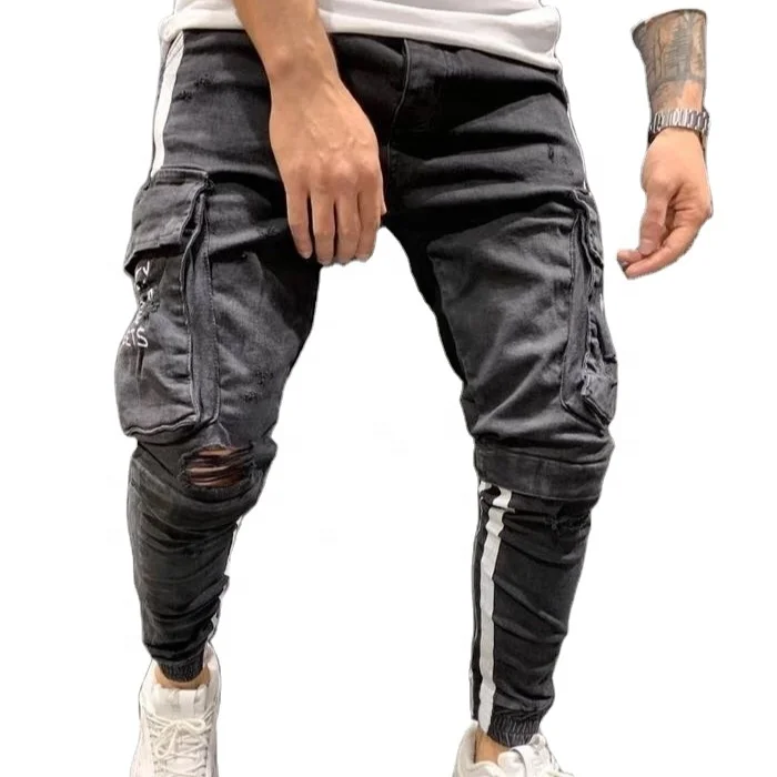 side baggy design mens jeans