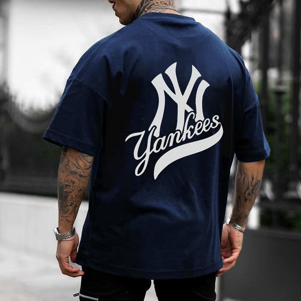 Men's Plus Size Yankees Fashion Print T-Shirt