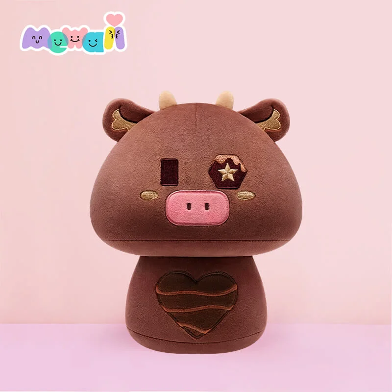 MeWaii® Mushroom Family Chocolate Cow Kawaii Plush Pillow Squish Toy
