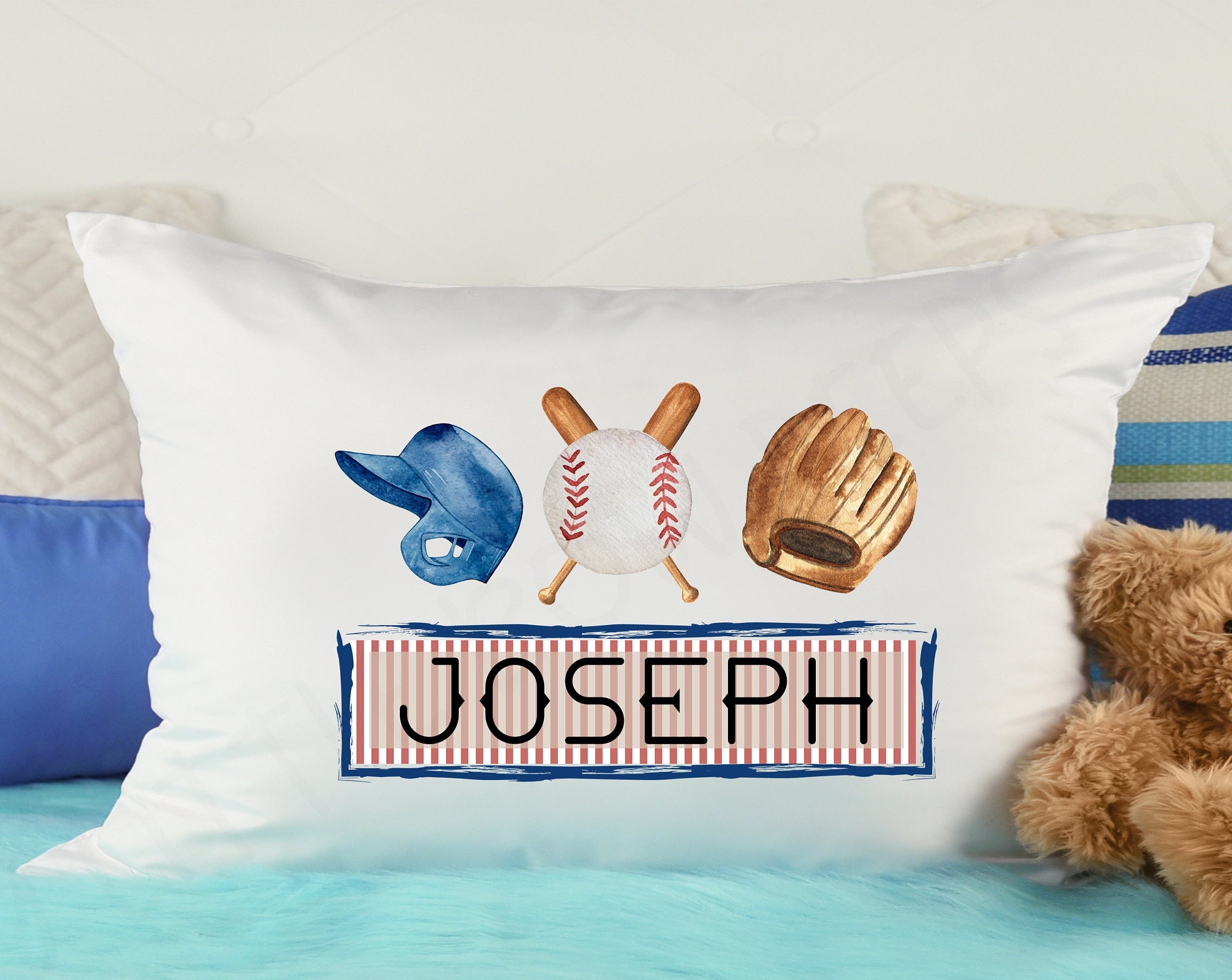 Personalized Kids Baseball PillowsP01