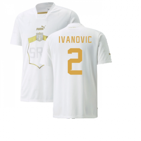 Serbia Branislav Ivanović 2 Away Shirt Kit World Cup 2022