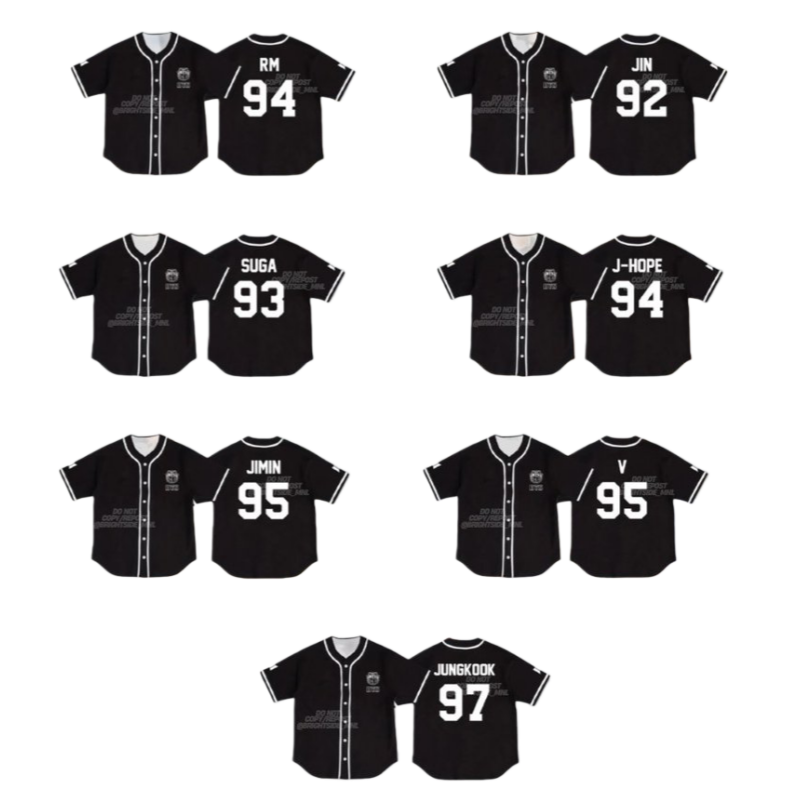 BTS World Tour 2026 Black Baseball Jersey | Member Edition 💜
