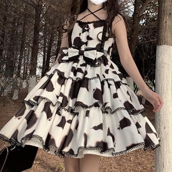 Cute Lolita Cow Print JSK Slip Dress SS1184