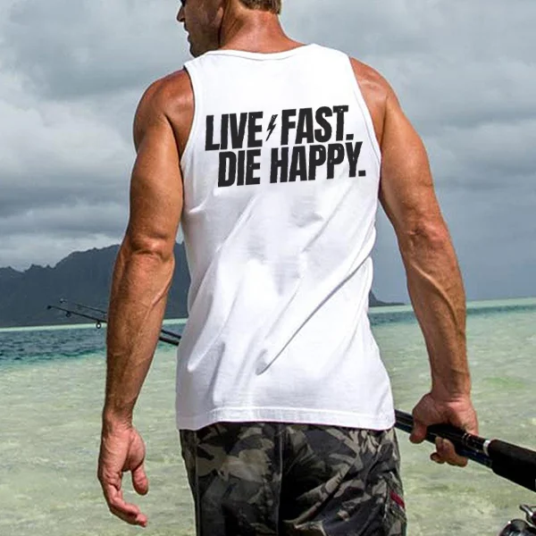 Live Fast Die Happy Men's Tank - Devcarry