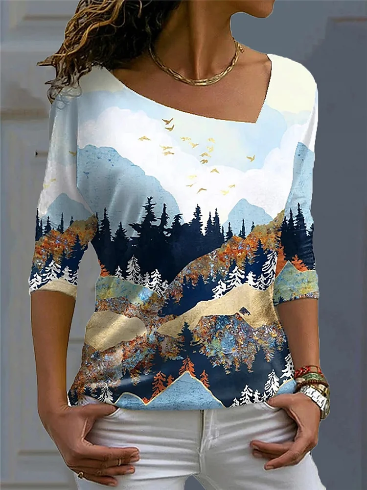 Landscape Printed 3/4 Sleeve Tee