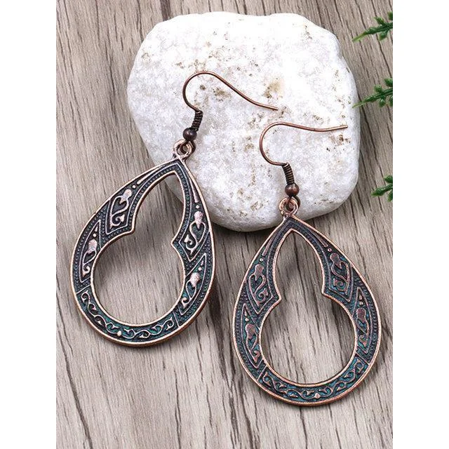 Womens Alloy Hollow out Drop Earrings