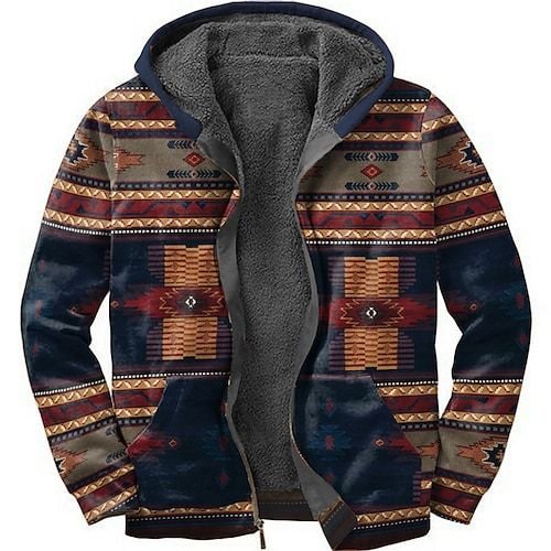 Men's Ethnic Textured Fleece Jacket