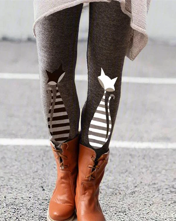 cartoon printed leggings casual milk fabric pants p579536