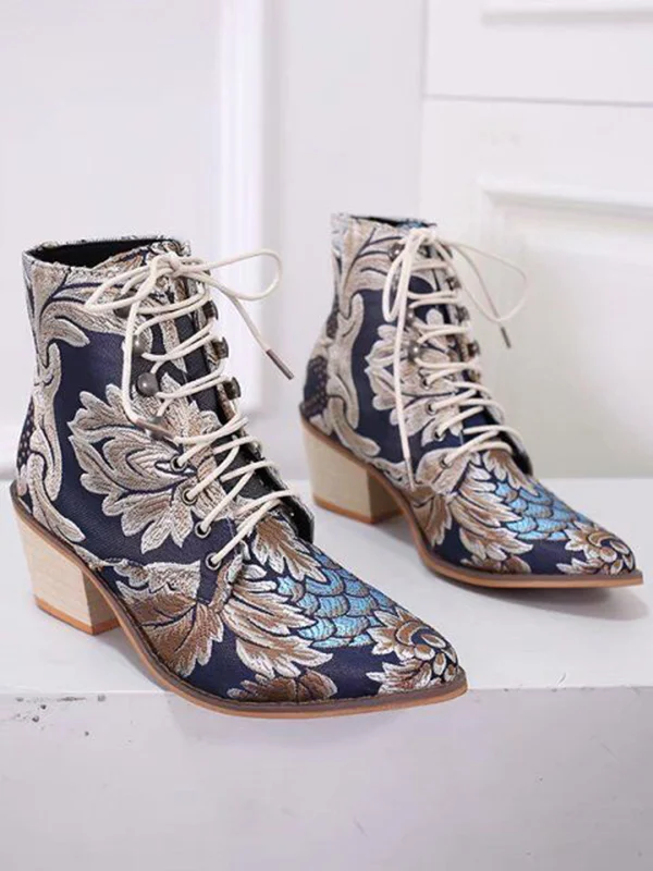 Floral Printed Boots