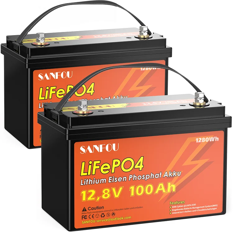 SANFOU 12.8V 100Ah Lifepo4 Battery Pack 2