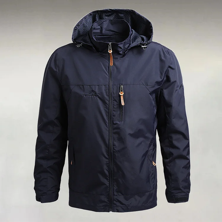 Men's Outdoor Hooded Zipper Long Sleeve Windproof Jackets