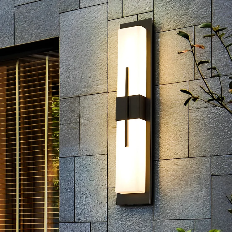 Creative Rectangular LED Waterproof Black Modern Outdoor Wall Lamp - Appledas