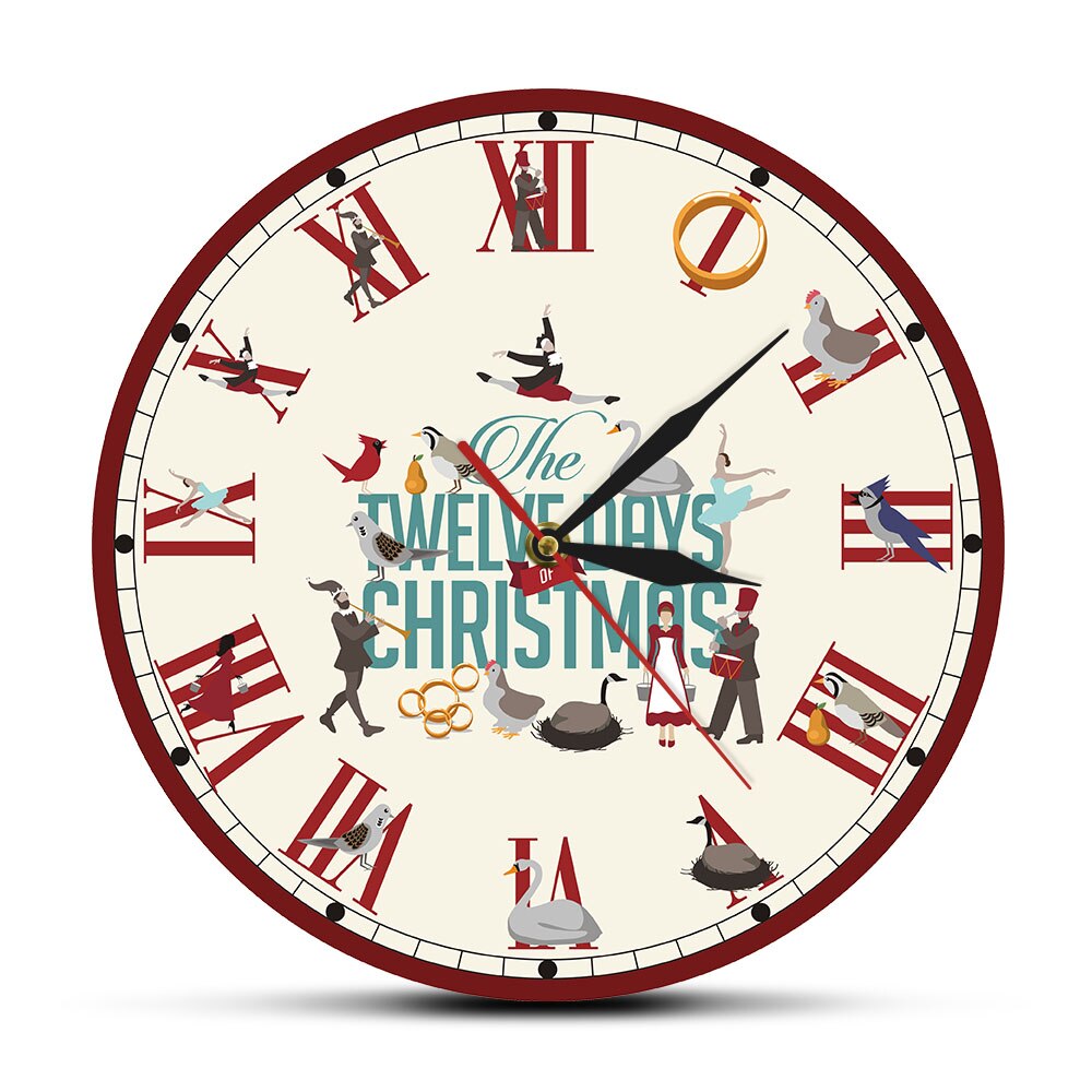 Roman Numerals Twelve Days of Christmas Non-Ticking - Frameless Acrylic Wall Clock, 501 Original
Roman Numerals Twelve Days of Christmas Non-Ticking - Frameless Acrylic Wall Clock, 501 Original