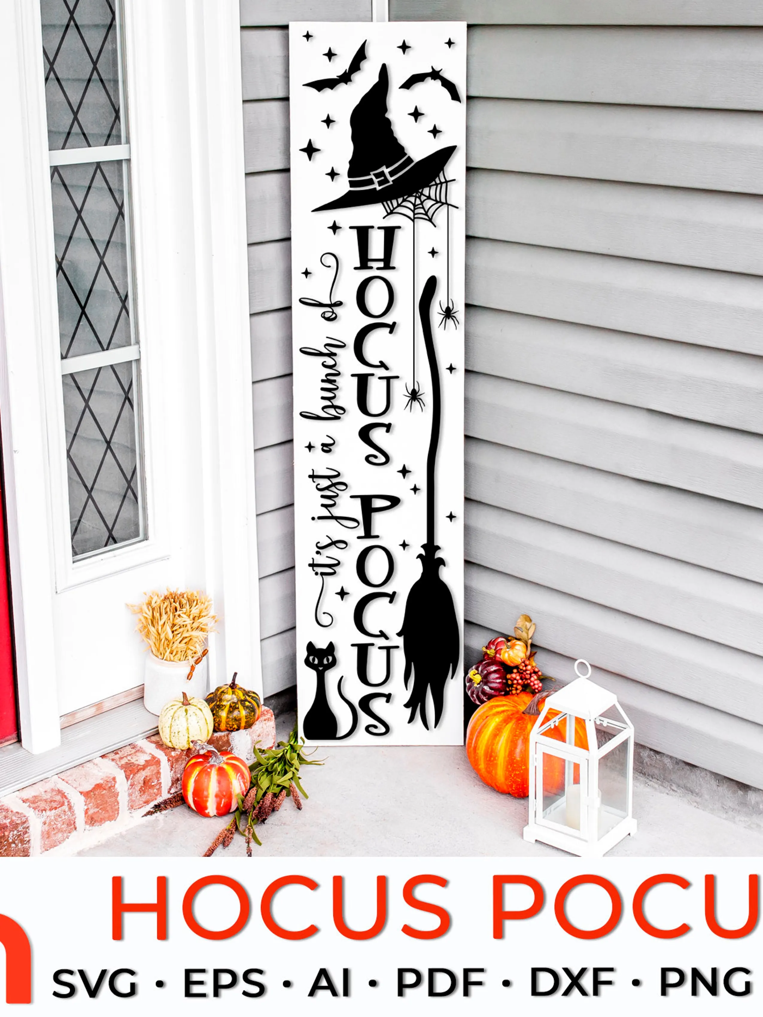 Hocus Pocus SVG, Halloween Porch Sign Cut File, Spooky Season Leaner ...